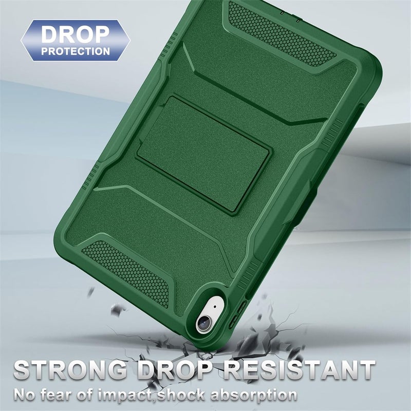 Soke Case for iPad (A16) 11th Generation 11-inch 2025, iPad 10th Generation 10.9-inch 2022, with Built-in Screen Protector and Kickstand, Rugged Full Body Protective Cover - Alpine Green - Image 4